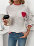 'Orinthia' Stitched Heart Knit Sweater - Celes Fashion